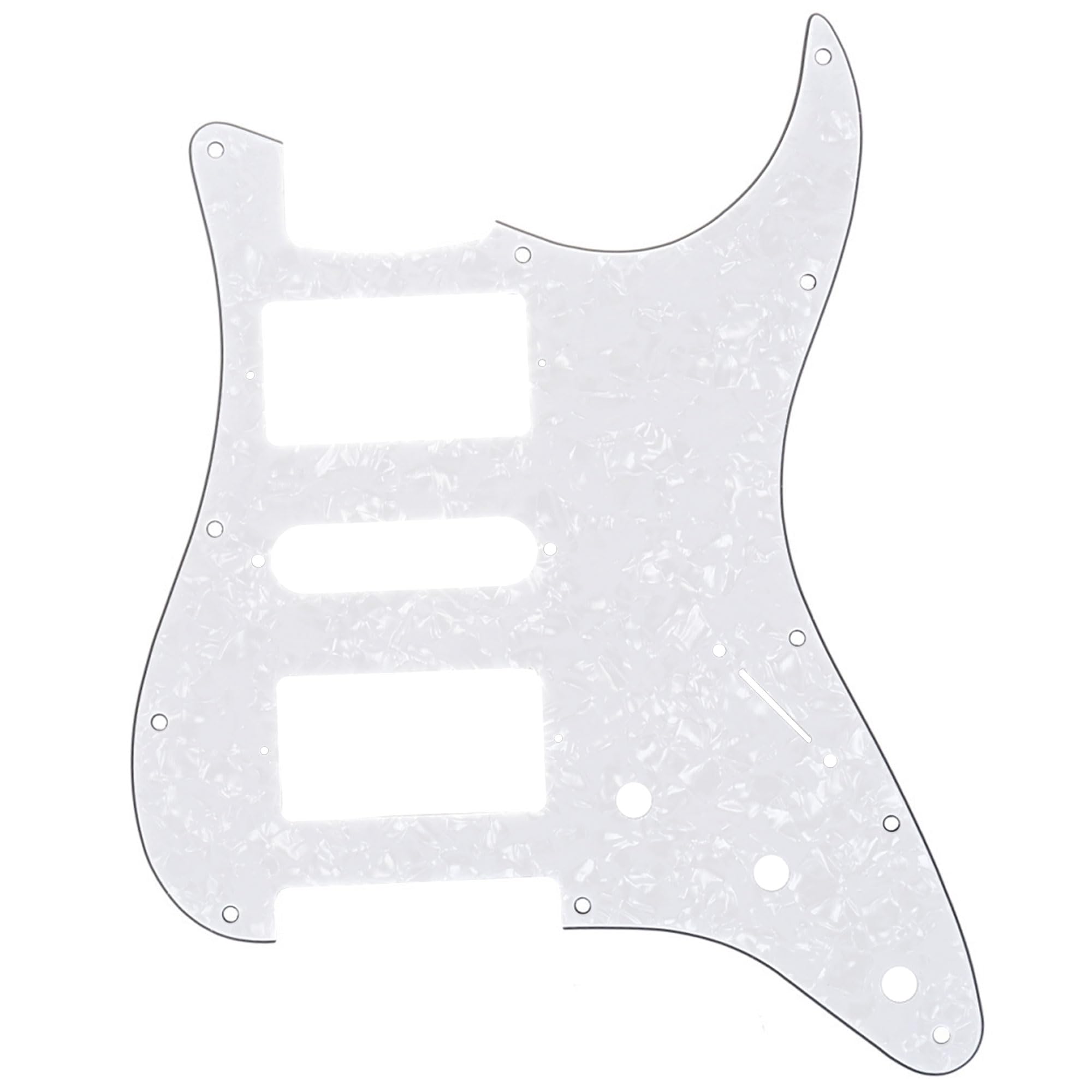 Musiclily Pro 11 Otworów HSH Pickguard Maskownica do Gitary Fender American/Mexican Standard Stratocaster Typu Nowoczesnym, 4-warstwowy White Pearl