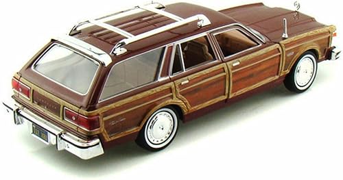 Miniatura 2 de Chrysler Lebaron Town & Country Wagon 1979, rojo con revestimiento Woodie Motormax 73331-1/24 escala modelo de auto fundido a troquel