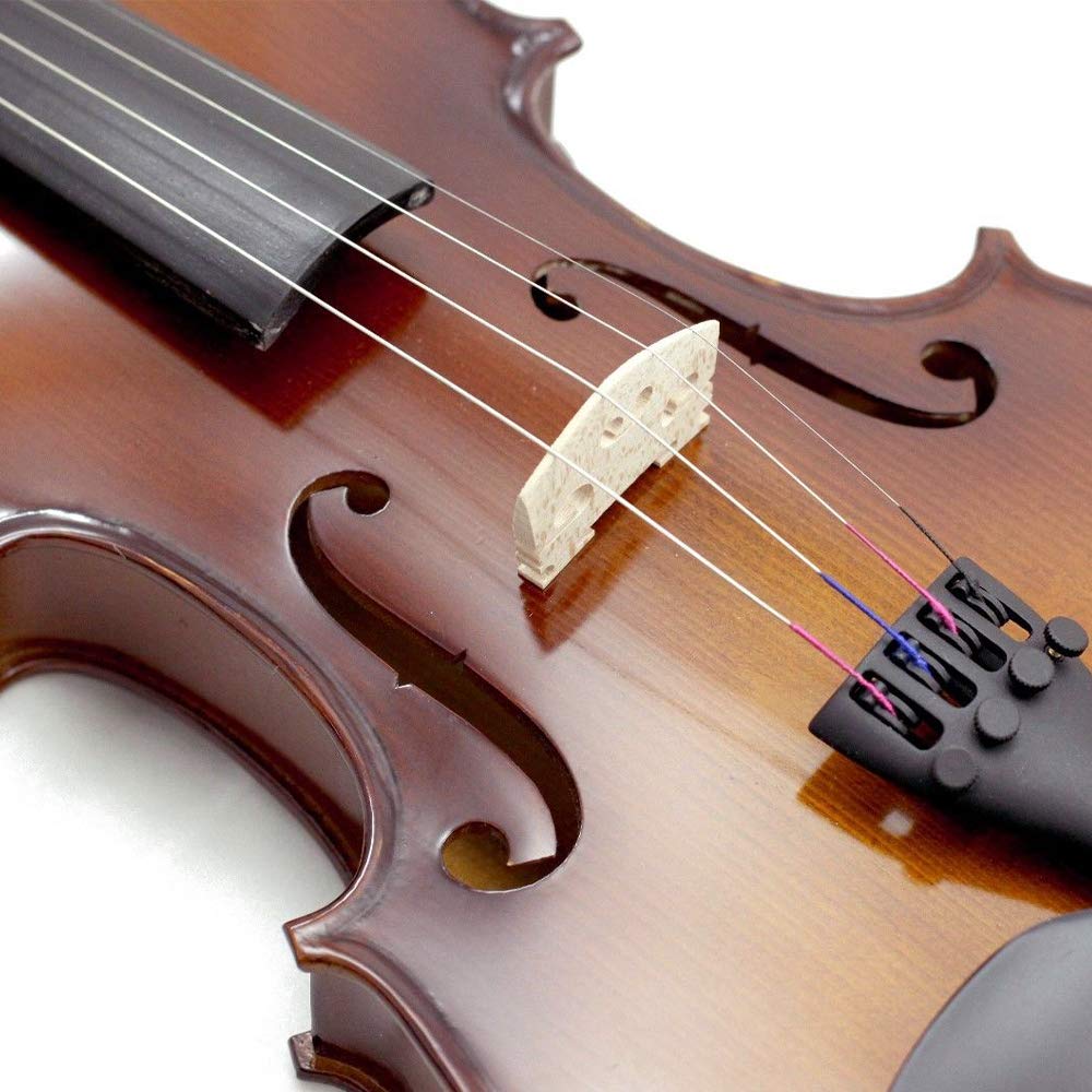 Sky Brand New Solid Wood Antique Viola Outfit with Lightweight Case, Bow and Rosin (14 Inch) - Image 3