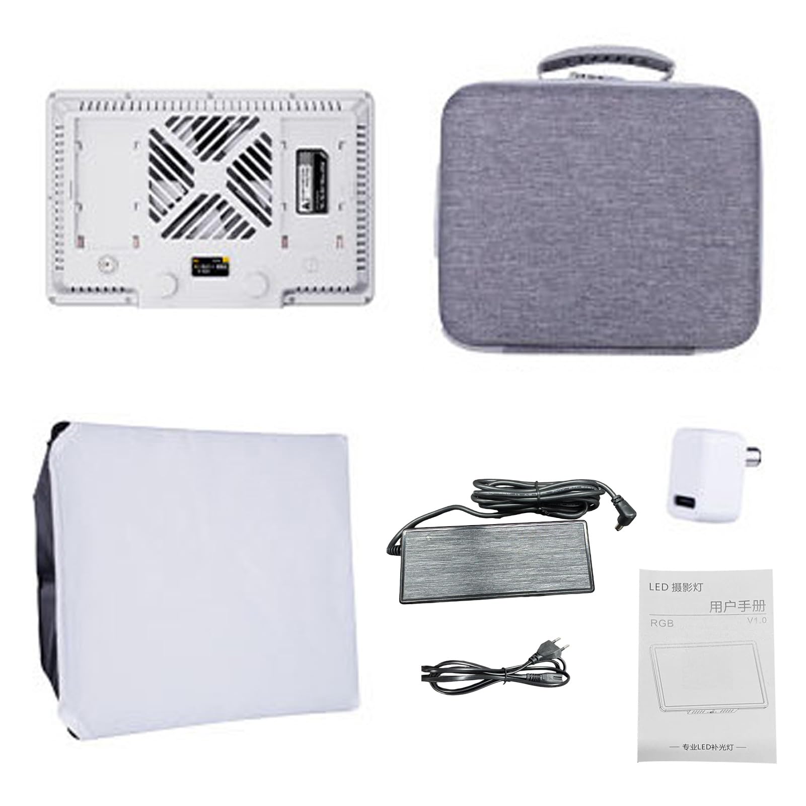 Oświetlenie Panelowe LED RGB, Moc 100 W, 1008 Koralików LED, Temperatura Barwowa 2500–9900 K, Regulowana jasność i 24 Efekty świetlne (wtyczka UE)