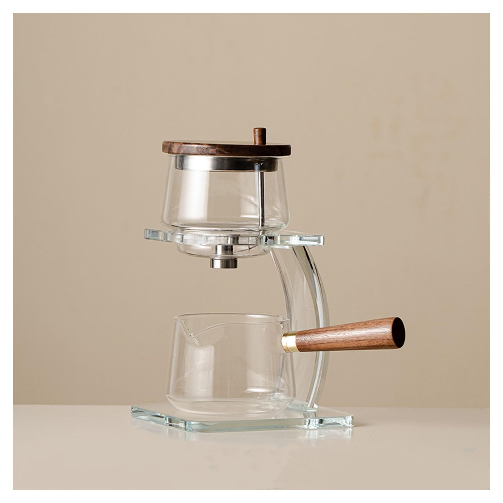 Tetera de cristal automática y magnética, servicio de té resistente al calor de alta gama