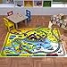 KC Cubs 3x5 Animal Safari Toy Car Road Rug – Educational Play Mat Carpet for Kids, Toddlers, Nursery, Classroom, Playroom, Baby Daycare, Boys & Girls