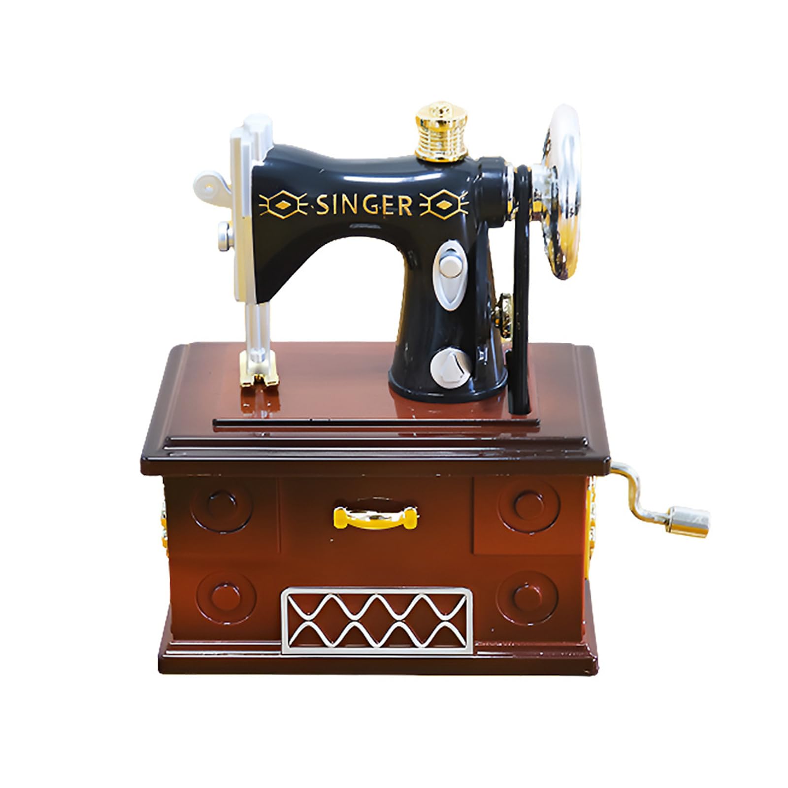 HDOYTXXM Music Box, Hand Crank Sewing Machine Shape Mechanism Wind Up Musical Christmas/Birthday/Valentines Day Wind Up Clockwork Mechanism Musical