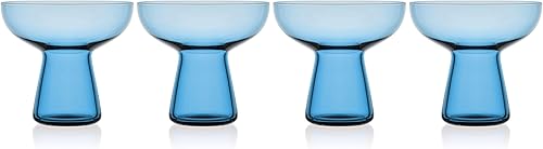 Mikasa Phoebe Margarita - Juego de 4 vasos de cóctel, color azul