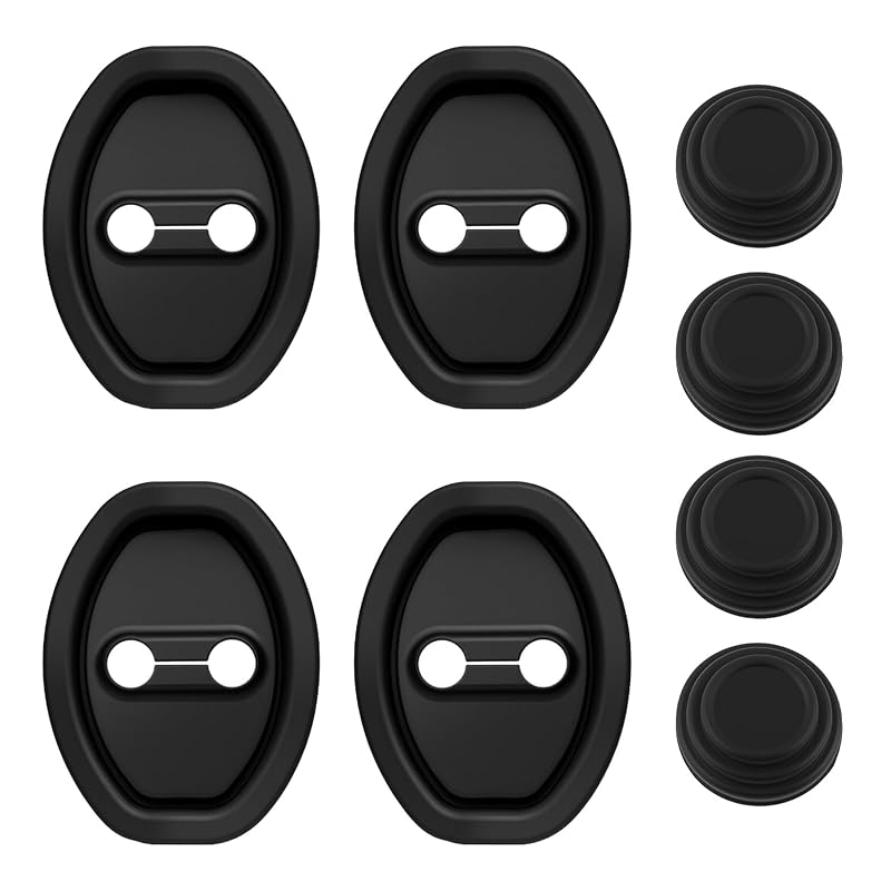 Kit Protetor de Soleira e Amortecedor de Porta em Silicone Preto YGDMD, 8 peças