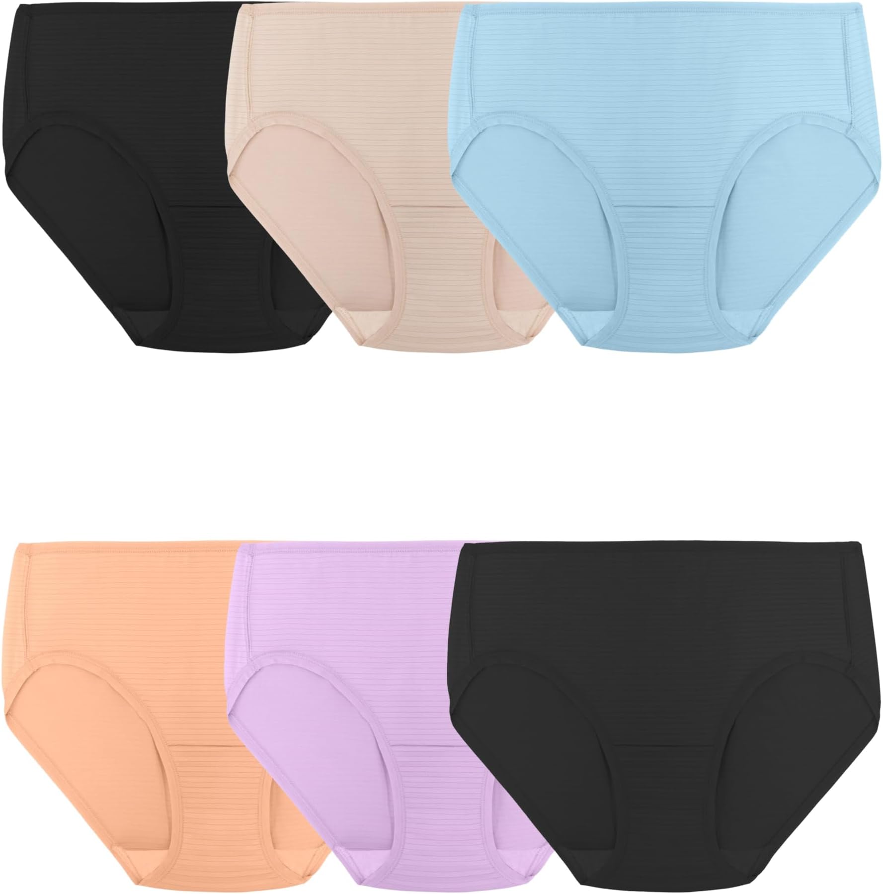 Fruit Of The Loom womens Breathable Underwear (Regular & Plus Size) Briefs (pack of 6)