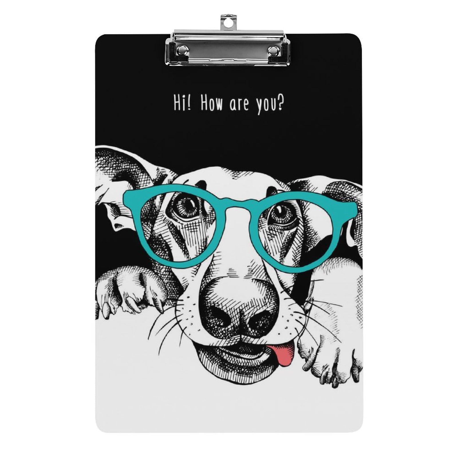 Porte document avec clip Chien Blanc pour vos notes de réunion - 8