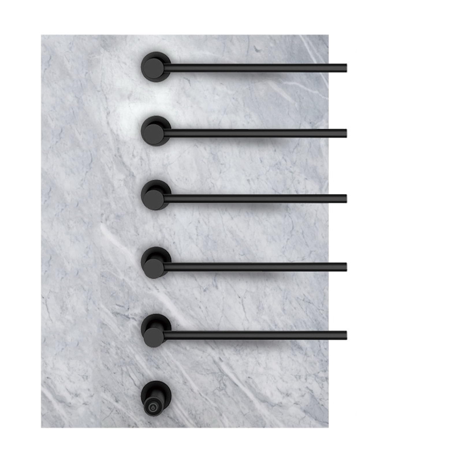 asdchZen Black,05 Rods,Heated Drying Rack Constant Temperature Control,Wall Mounted S For Bathroom,Stainless Steel Heated Towel Rack-Brushed-05 Rods,Black-05 rods