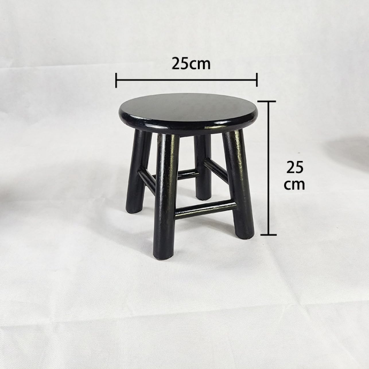 Amazon.co.jp: THLD スツール 木製 円形 椅子 ブラック おしゃれ ミニ  