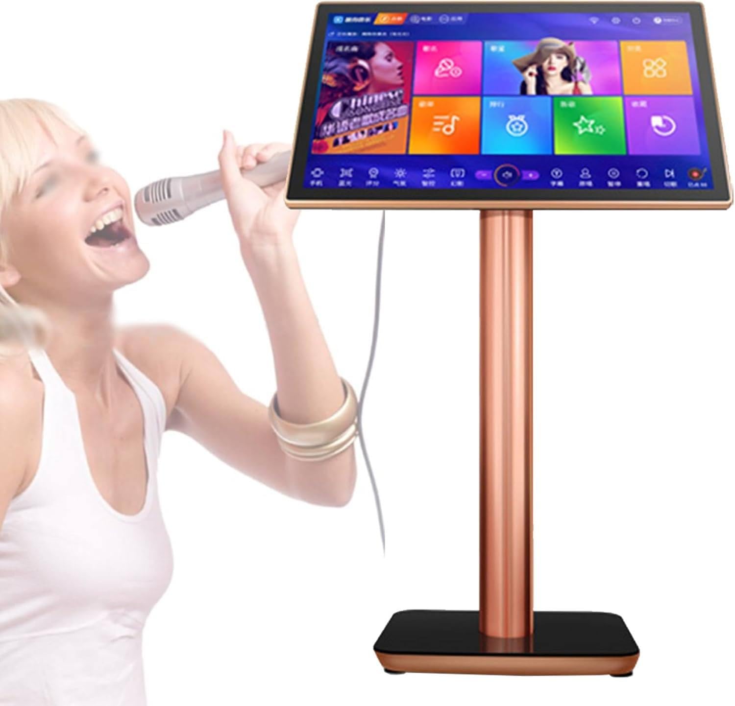 Macchina per Karaoke Professionale, Audio Karaoke con Microfono E Altoparlante Wireless, Schermo Touch 19,5/22 Pollici, Controllo Tramite App Smartphone, 27 Lingue Disponibili 19.5inch-1TB