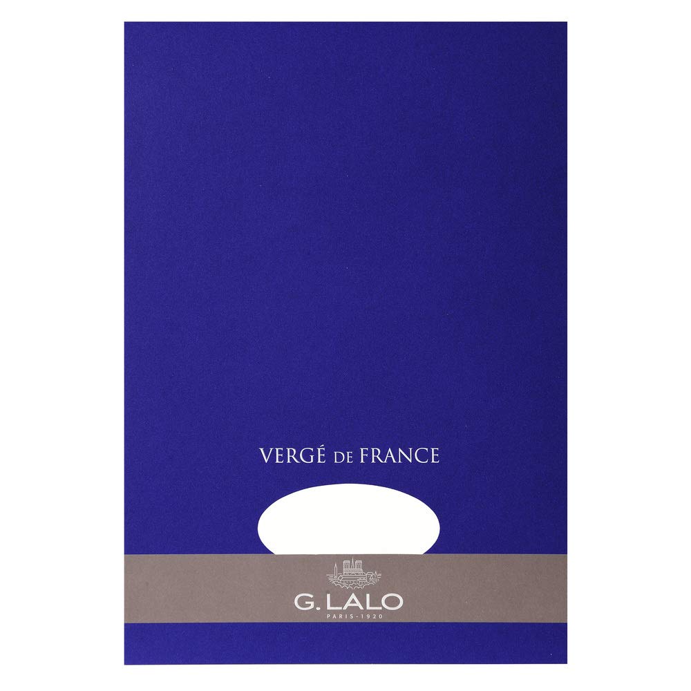 Exacompta Lalo 12750L - Pad of 50 Plain Laid Sheets 21x29.7cm 100 g, Vergé De France, Extra-White
