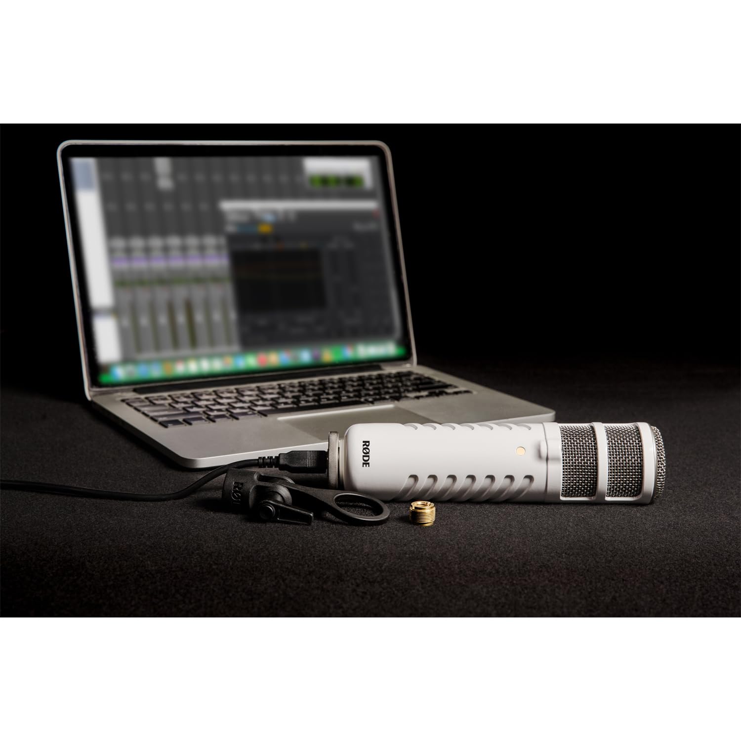 Rode Podcaster USB-Sprechermikrofon mit keepdrum MS090B Mikrofon-Spinne Schwarz