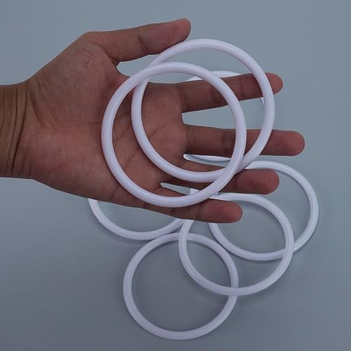 Miniatura 7 de ASUNFO 30 anillos de atrapasueños de 3 pulgadas, anillos de macramé, corona de aro floral, aros circulares de plástico, suministros de atrapasueños