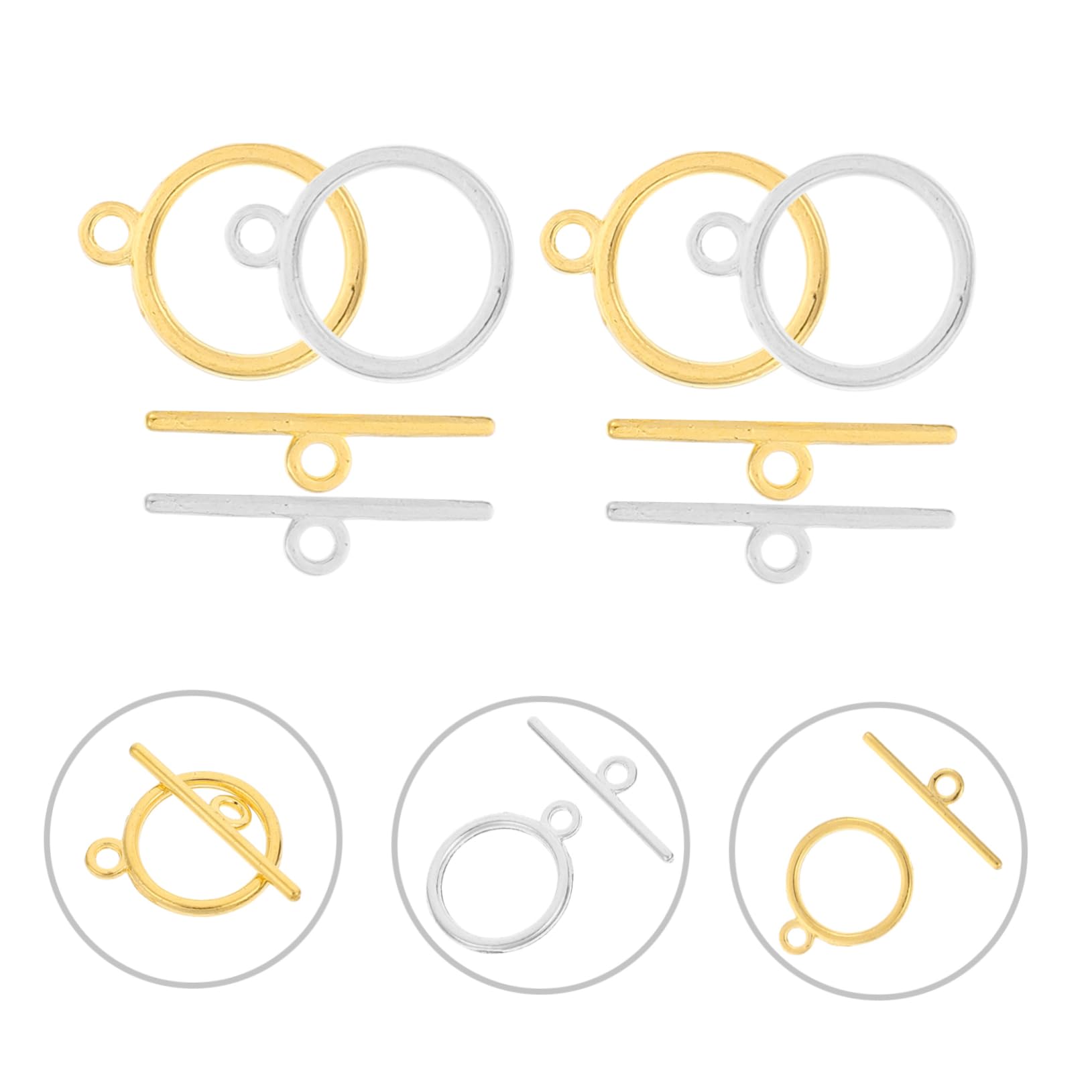 EXCEART 240sets Chiusure Lega Per Bracciali e Collane Fibbia Toggle Per Creazioni Fai Te e Facili Da Usare e Resistenti Alla Corrosione