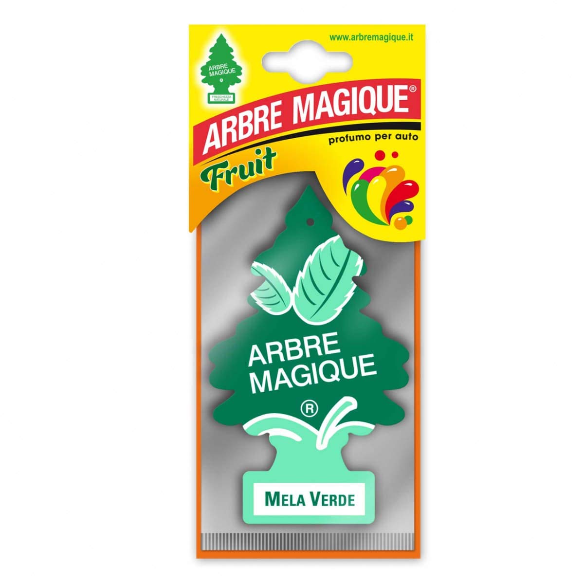 Arbre Magique Mono, Profumatore Auto, Durata fino a 7 Settimane, Made in Italy, Confezione da 1 Pezzo (Mela Verde)