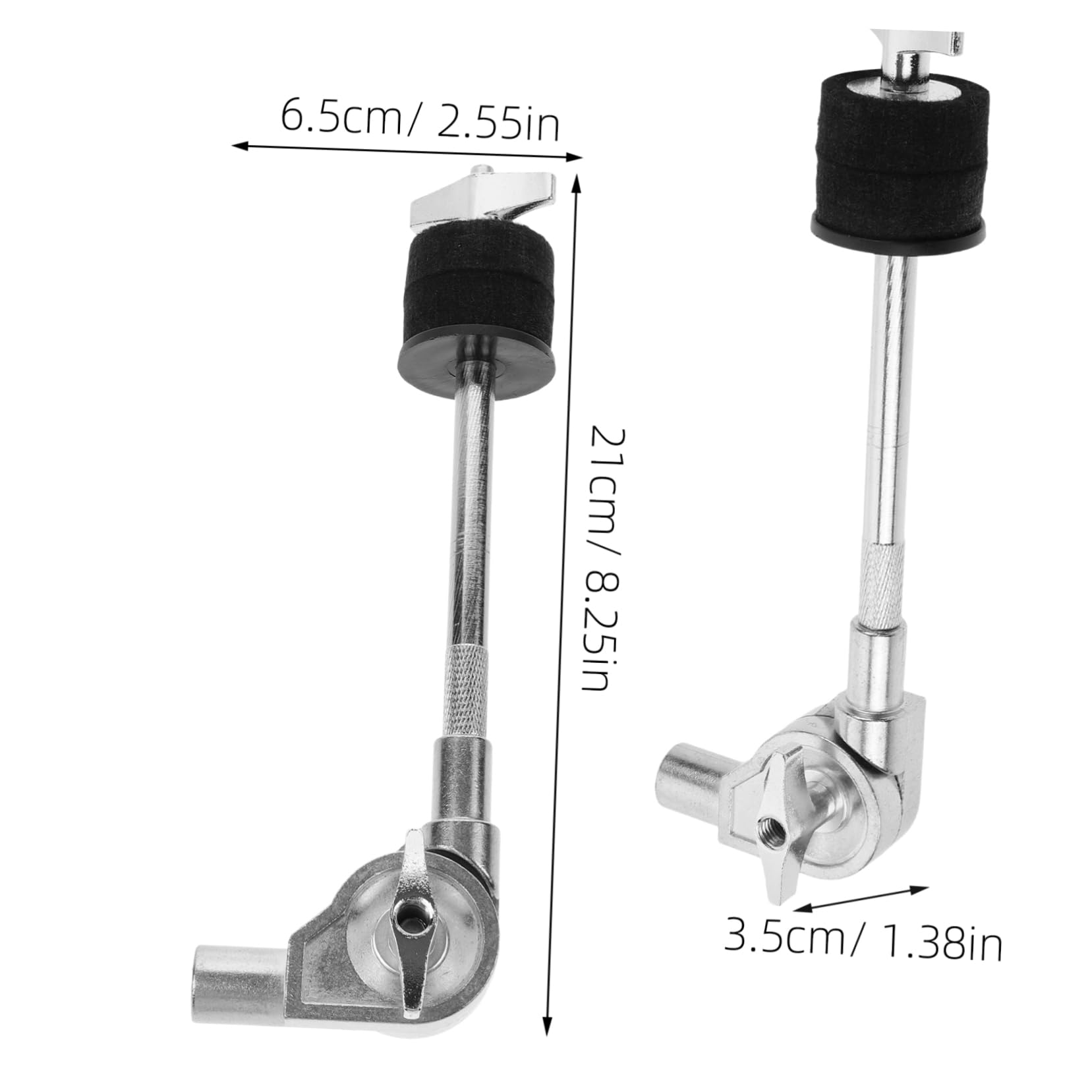 ibasenice Supporto per Piatti Batteria in Metallo Argento da 12,5mm Feltro Antivibrazione, Montatura Robusta e Facile da Usare per Strumenti a Percussione