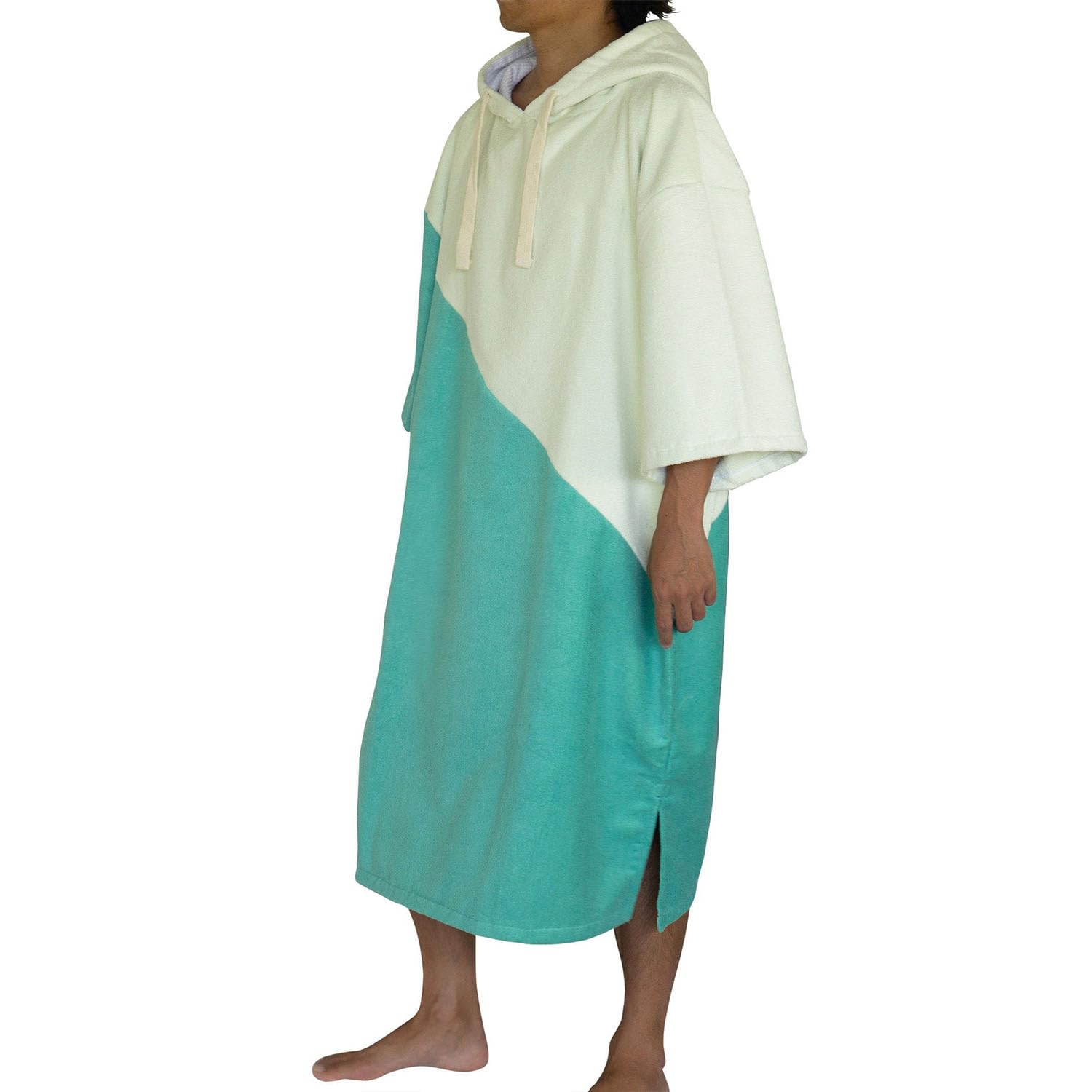 Traje de Neopreno Unisex Microfibra Cambio de Albornoz Surf Poncho Toalla al Aire Libre Sun Prontection Absorbente Secado Rápido Capa de Playa con Capucha,Green
