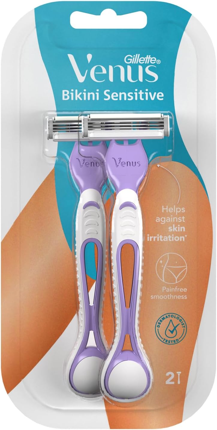 Bikini Sensitive Hair Removal, 2 Women Razors |Intimate care| Derm Tested|No irritation