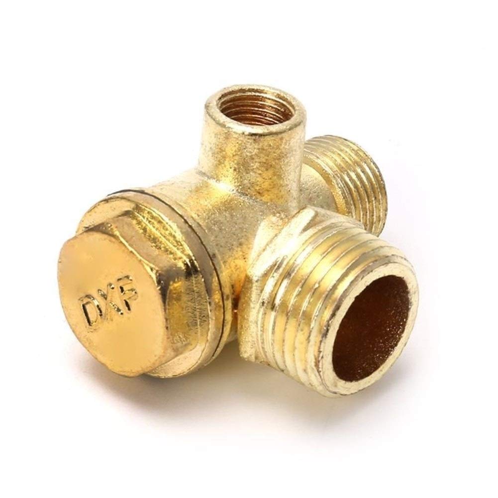 WAAZVXS WWBR 3-Port Zinc Alloy Air Compressor Check Valve Central Pneumatic Valves Thread 90 Degree