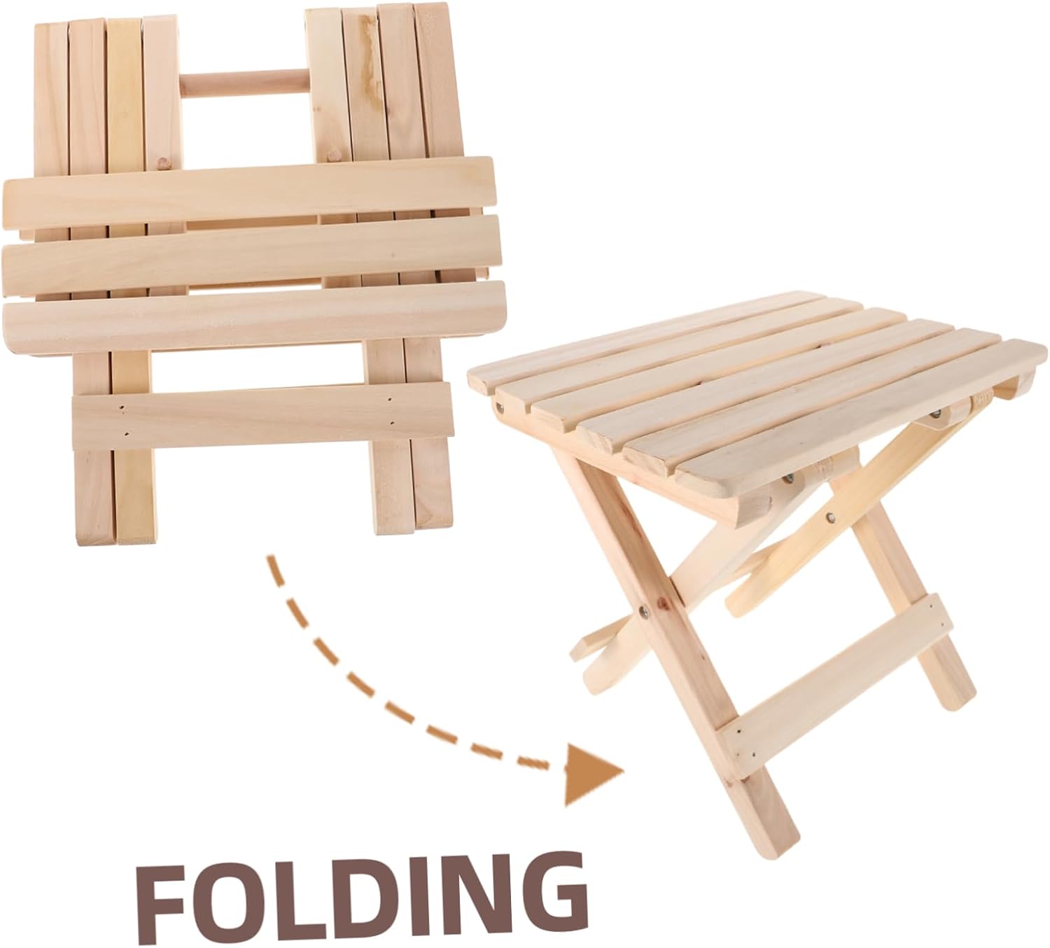 MERRYHAPY Folding Wooden Stool Foldable Step Stool Bench Bath Chair Collapsible Fishing Chair for Picnics Outdoor Camping Hiking Fishing and Family Gatherings