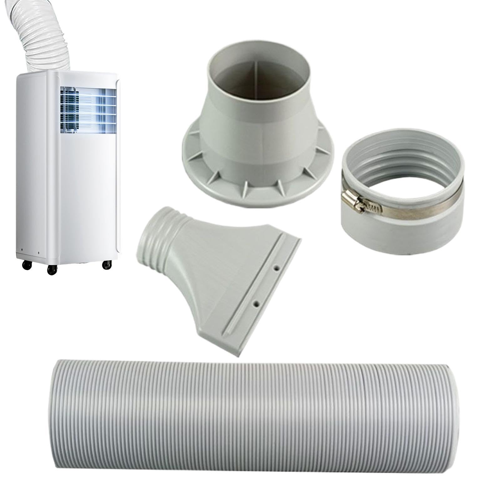 Fenster-Klimaanlagen-Set – Solides Weißes PVC, Heißluftauslass-Adapter, Extra Langer Verlängerungsschlauch, Hält Ihren Raum Wirklich Schnell Kühl | Um Den Sommer Im Home-Office-Schlafzimmer Abzukühlen