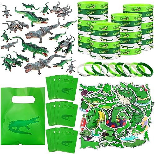 Leyndo 122 Pcs Crocodile Party Favors Gift Set Alligator Reptile ...