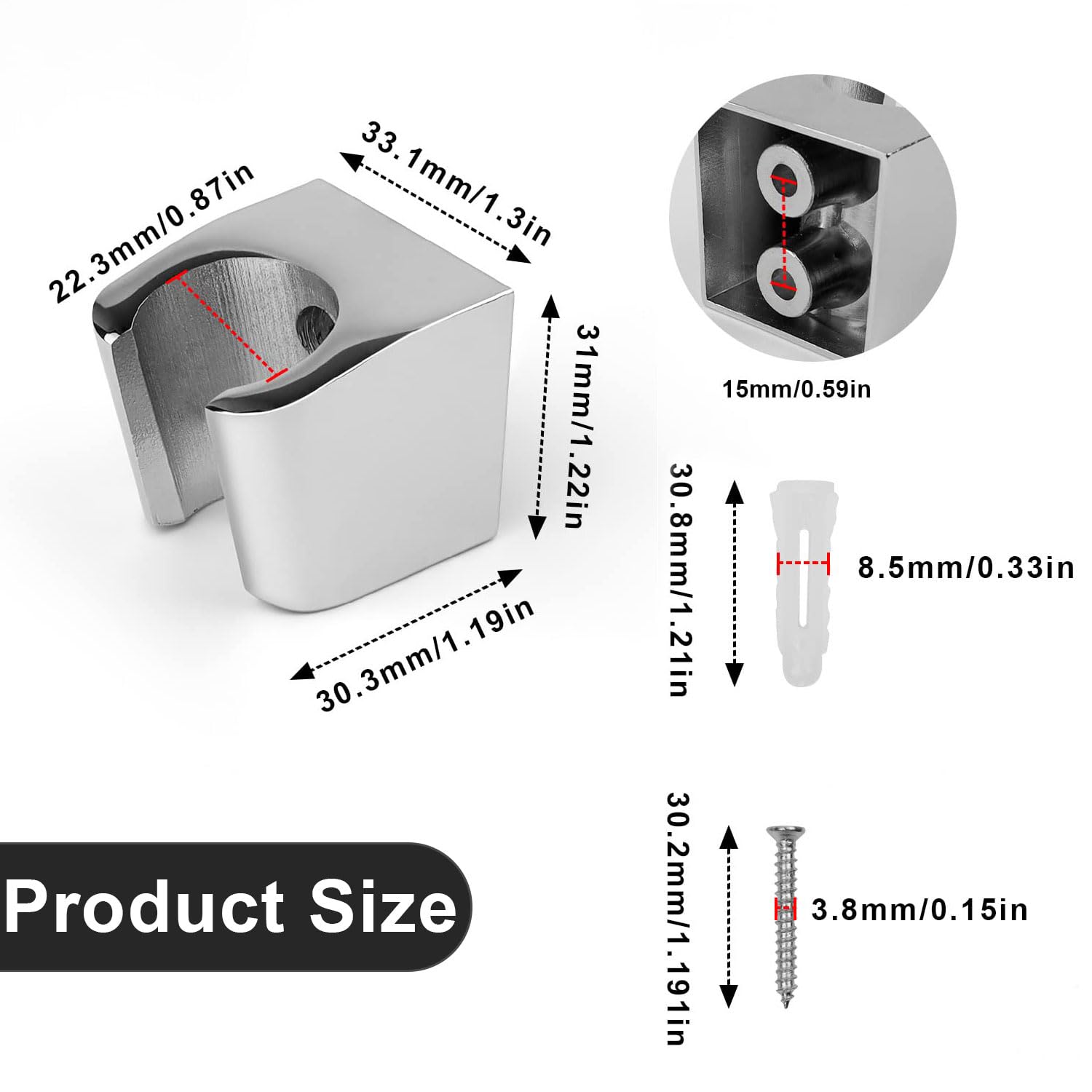 2 Stück Duschkopfhalterung Silber - Duschhalterung Mit Schrauben Für Handbrausen