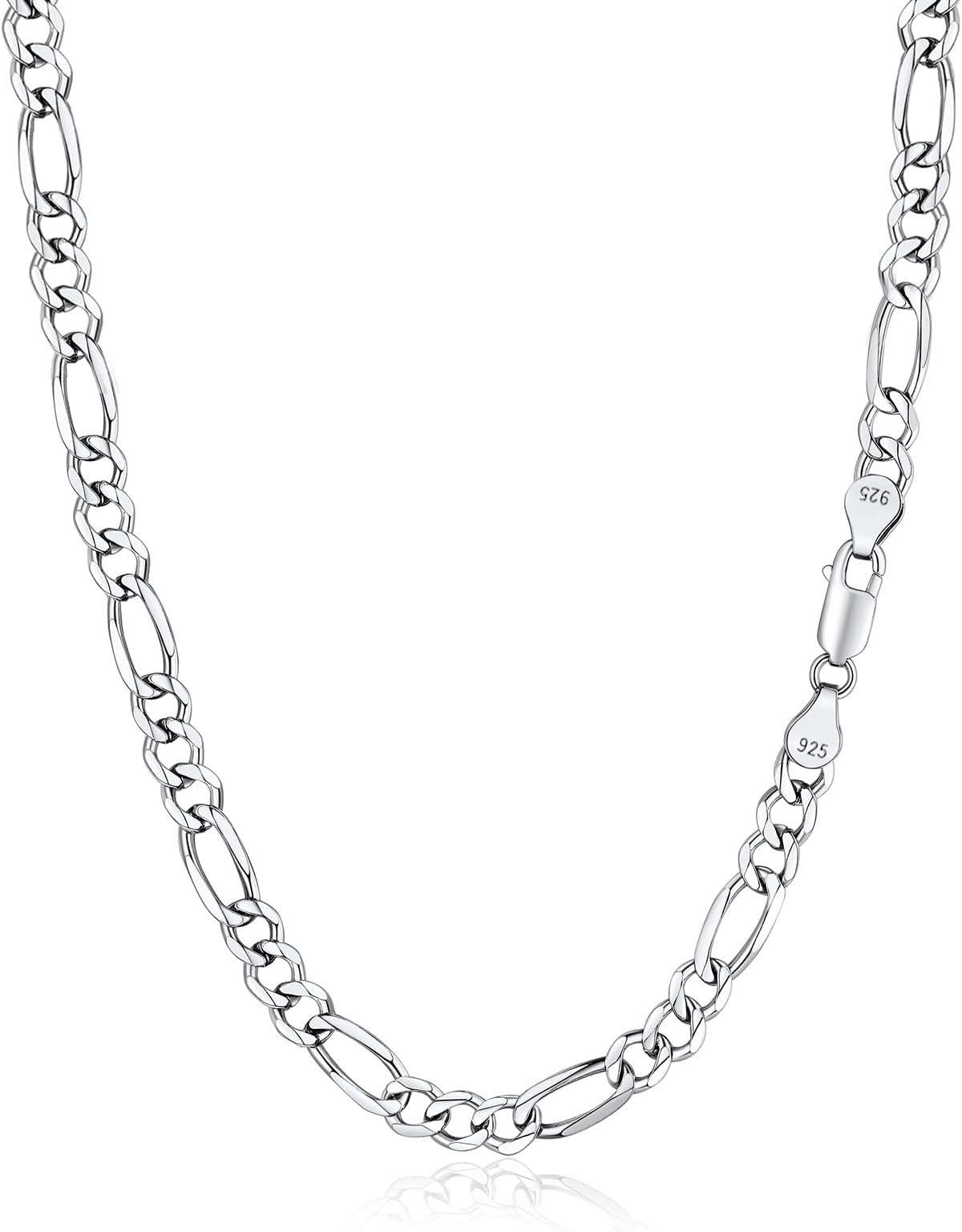 Silvora S925 Curb Link Chain Necklace 3MM/5MM, Sterling Silver Figaro Link Chains for Men Women Italy Miami Curb Chains 14-28 Inches （Gift Packaging