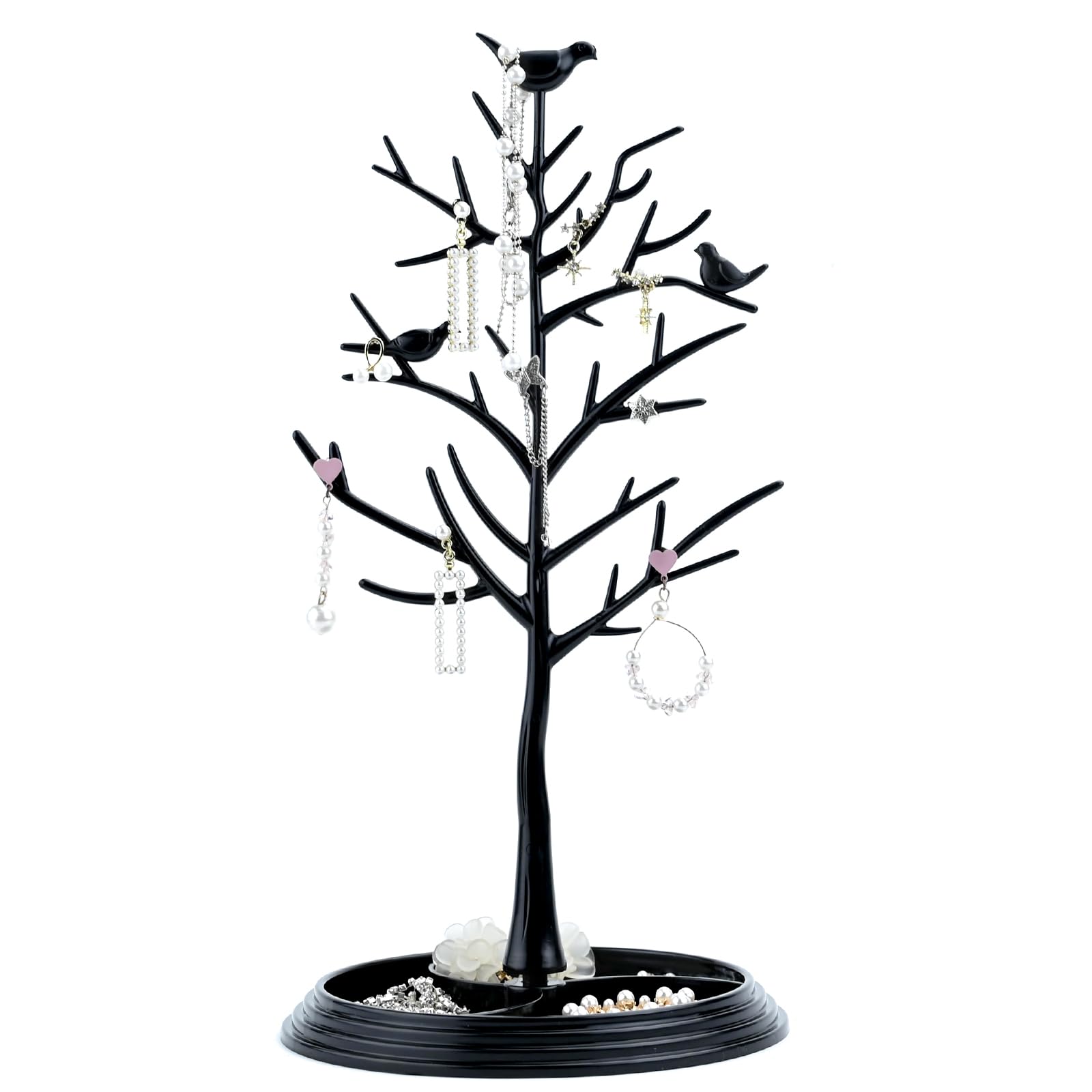FadcaerFadcaer Jewellery Tree Stand Keyring Display Stand Necklace Earring Hanger Necklace Rack Holder Hanging Earring Necklace Organiser Tree Shape Jewllery Stand Hanging Pendant for Decorate (Black)