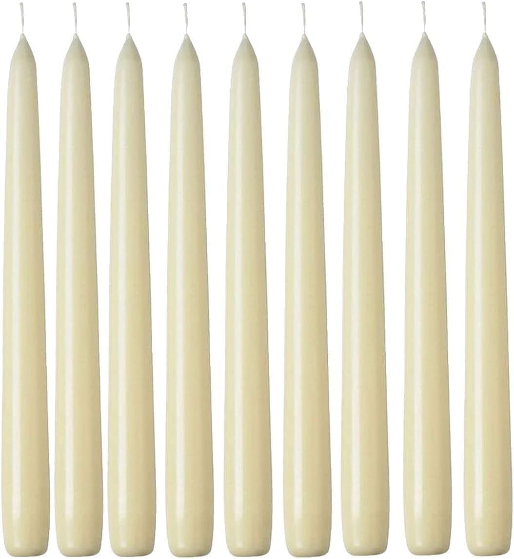 1ABOVE 50 Pack Tapered Dinner Candles | Unscented - Slow Burning Candles | Multi-Purpose | Smokeless Candles (Ivory)