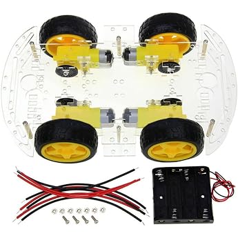 4WD Robot Smart Car Chassis Kits Car with Speed Encoder for Arduino - Four Tyres Omni-Wheel Perfect for DIY Robotics
