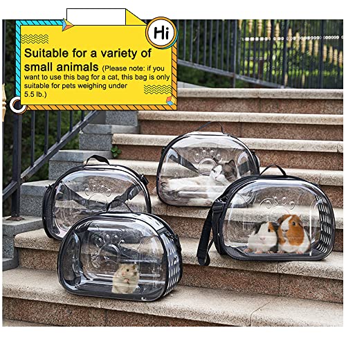 Kathson Guinea Pig Carrier Package, Hamster Transparent Bag With Mat For Chinchilla Bunny Puppies,Designed For Travel (Gray) #TOP3