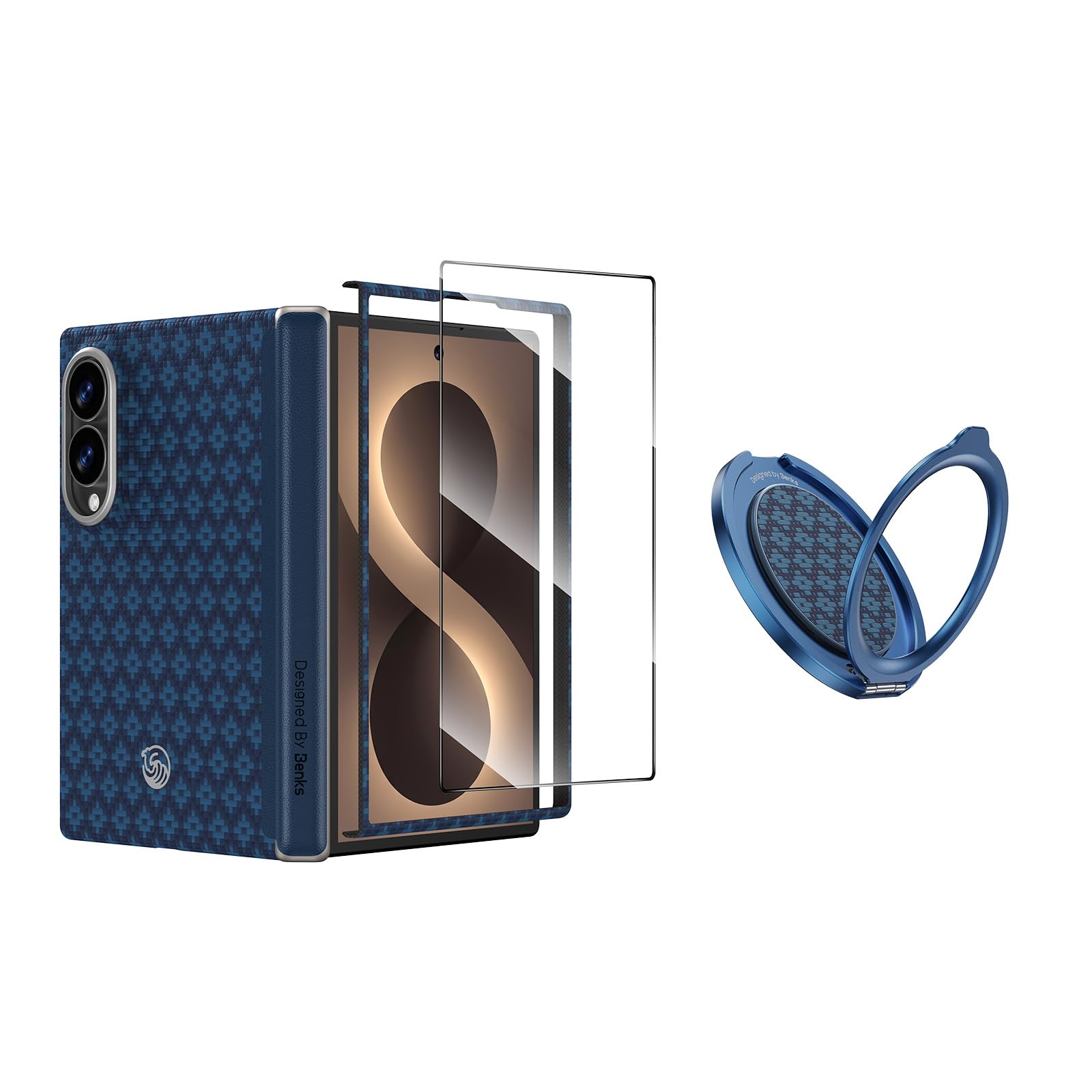 BENKS ArmorGrid Air Kevlar Coque & Support Anneau pour Samsung Galaxy Z Fold 8 Bundle