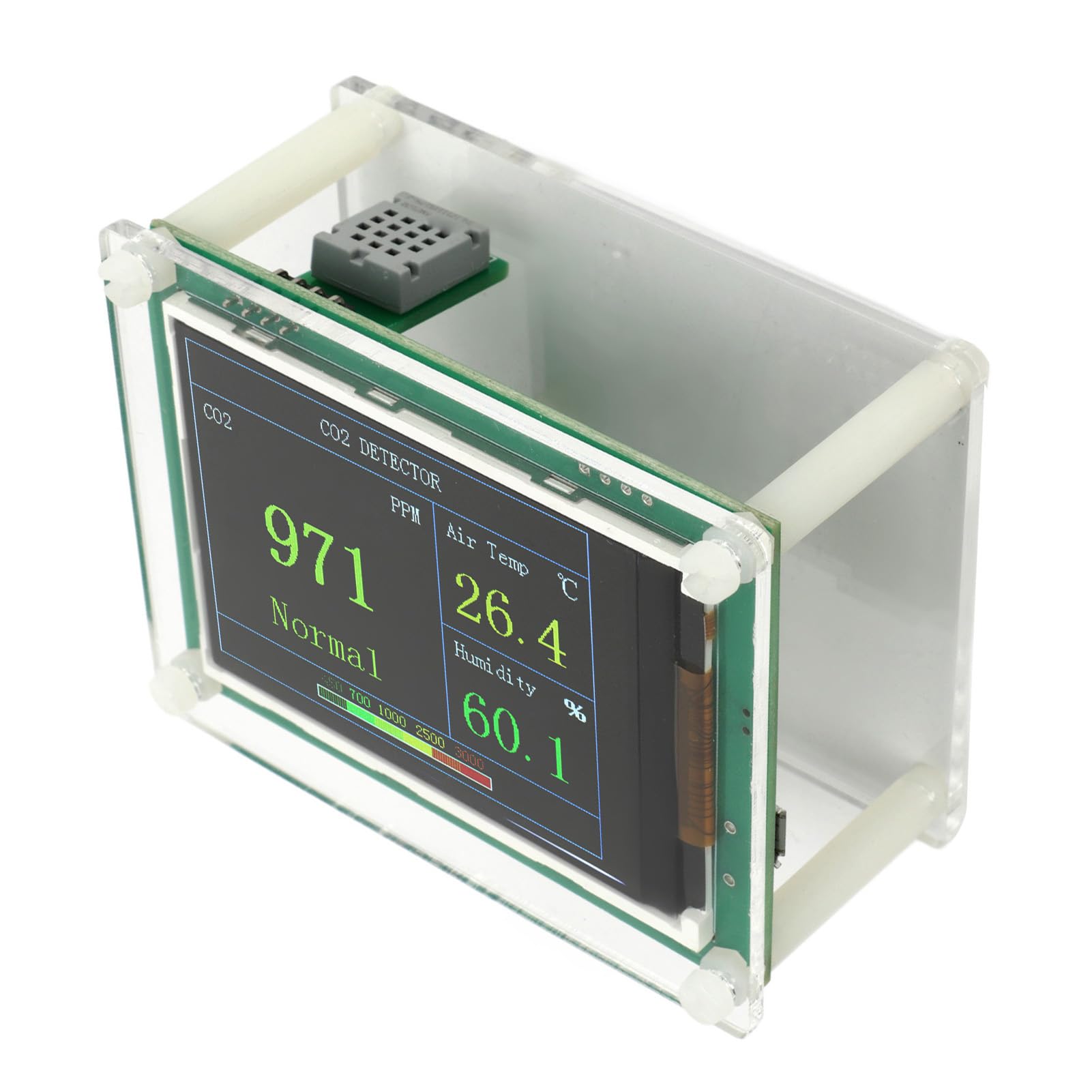 Monitor de Calidad del Aire Detector Preciso de Calidad del Aire Detector Digital de CO2 Monitor de Dióxido de Carbono Probador Analizador de Aire para el Hogar y la Oficina