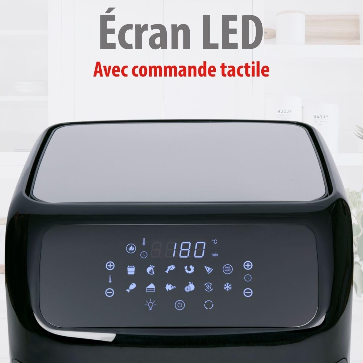 alpina Air Fryer XXXL - Friteuse à air chaud 12L - Air Fyer 8 personnes et plus - Four à air chaud avec affichage numérique - accessoires inclus - Broche à rôtissoire et fourchette à creuser