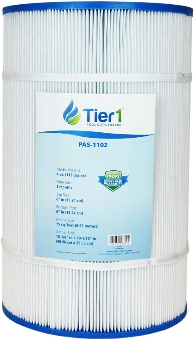 Tier1 Pool & Spa Filter Cartridge | Replacement for Pentair R173214, Clean & Clear 75, Pleatco PAP75-4, Filbur FC-0685, Unicel C-9407 and More | 75 sq ft Pleated Fabric Filter Media