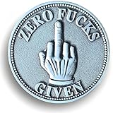 Zero Fxcks Given Challenge Coin - Motivational Humor Gift with Middle Finger & Explosive Design - Unique Gift for Courage & Self-Expression