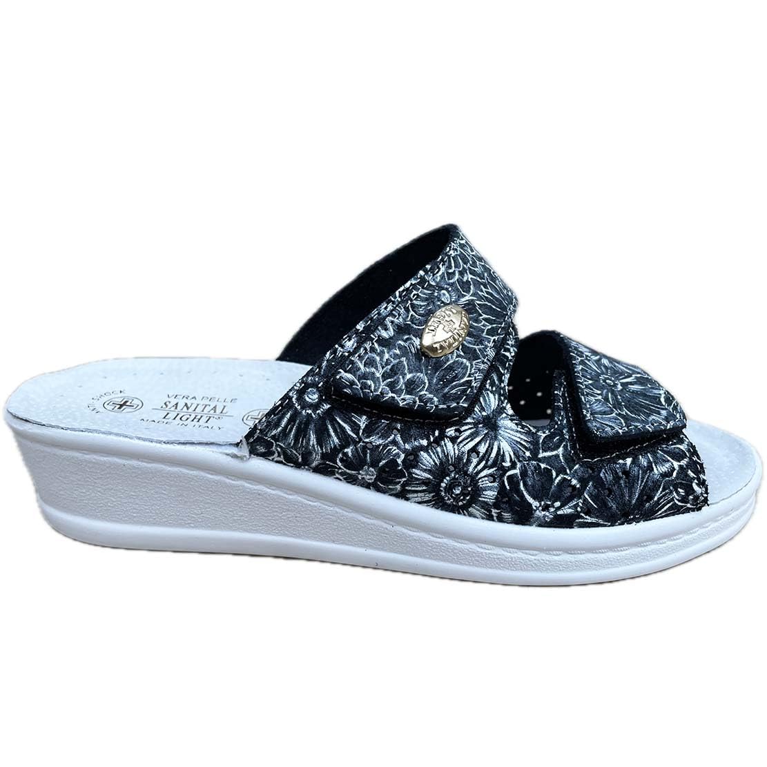 Sanitaire femme double déchirure tige véritable cuir fleurs semelle douce onde résidente silencieuse A573