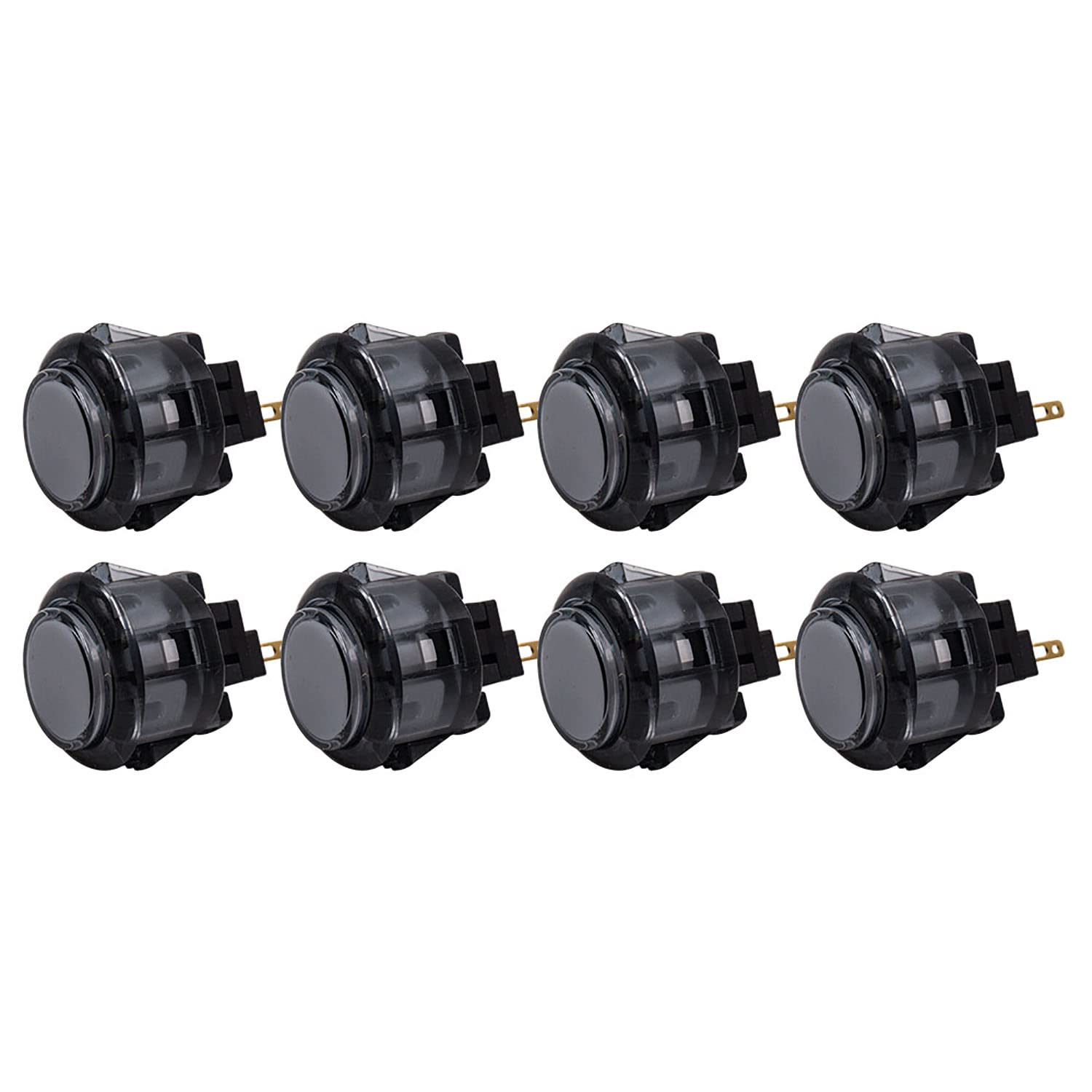 Lot de 8 Boutons de Jeu Arcade Clipsable SANWA OBSC-30 Couleur: Gris Retro Gaming Bartop Jeux Vidéo