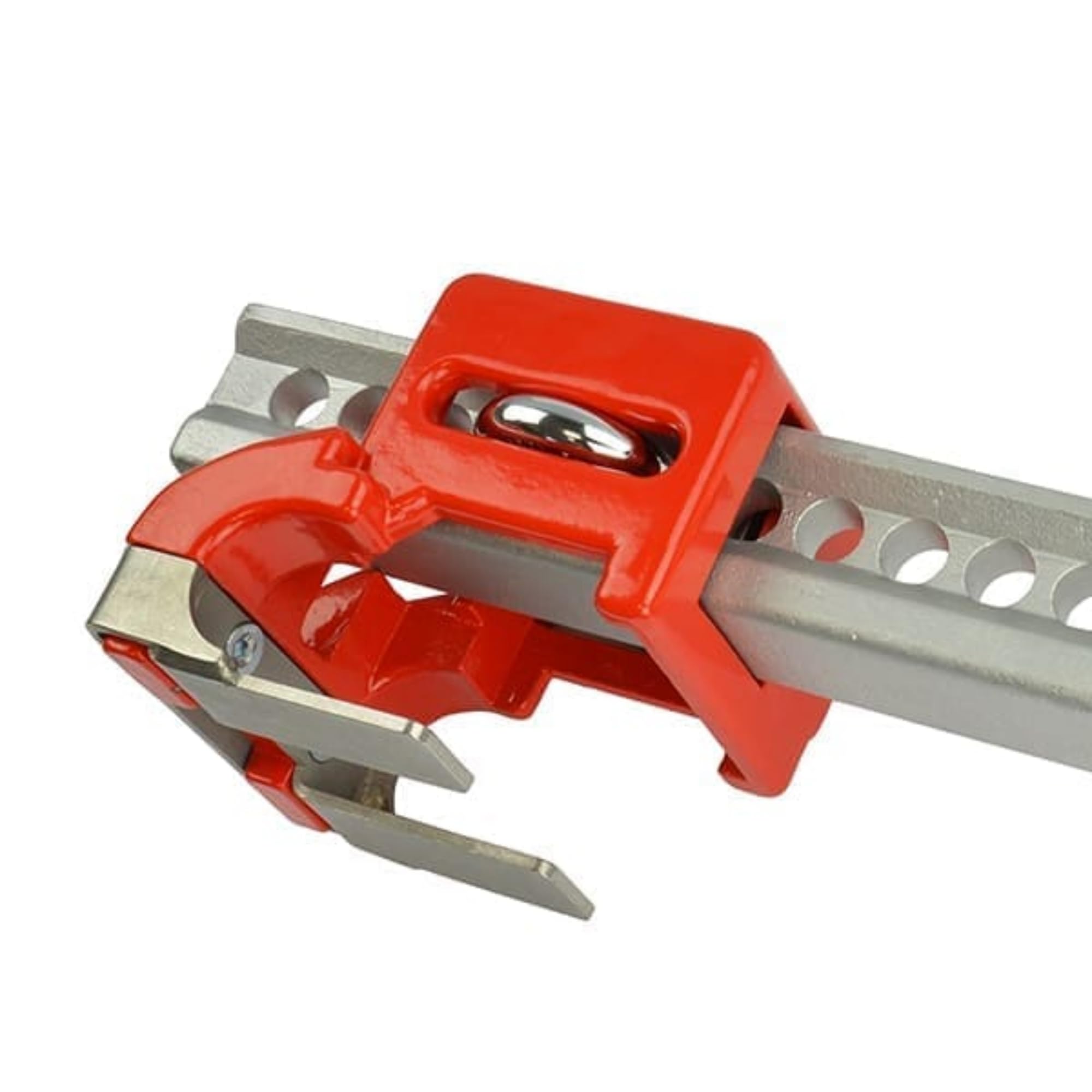 PVS, Zabezp. SBS COBRA, Kłódka ABLOY PL358, Reg. 230-460 mm, Czerwona | Stal ocynkowana, Regulacja 230-460 mm, Kłódka ABLOY PL358 EN kl.5, Do kontenerów i naczep prętowych, Szybki montaż, Czerwona