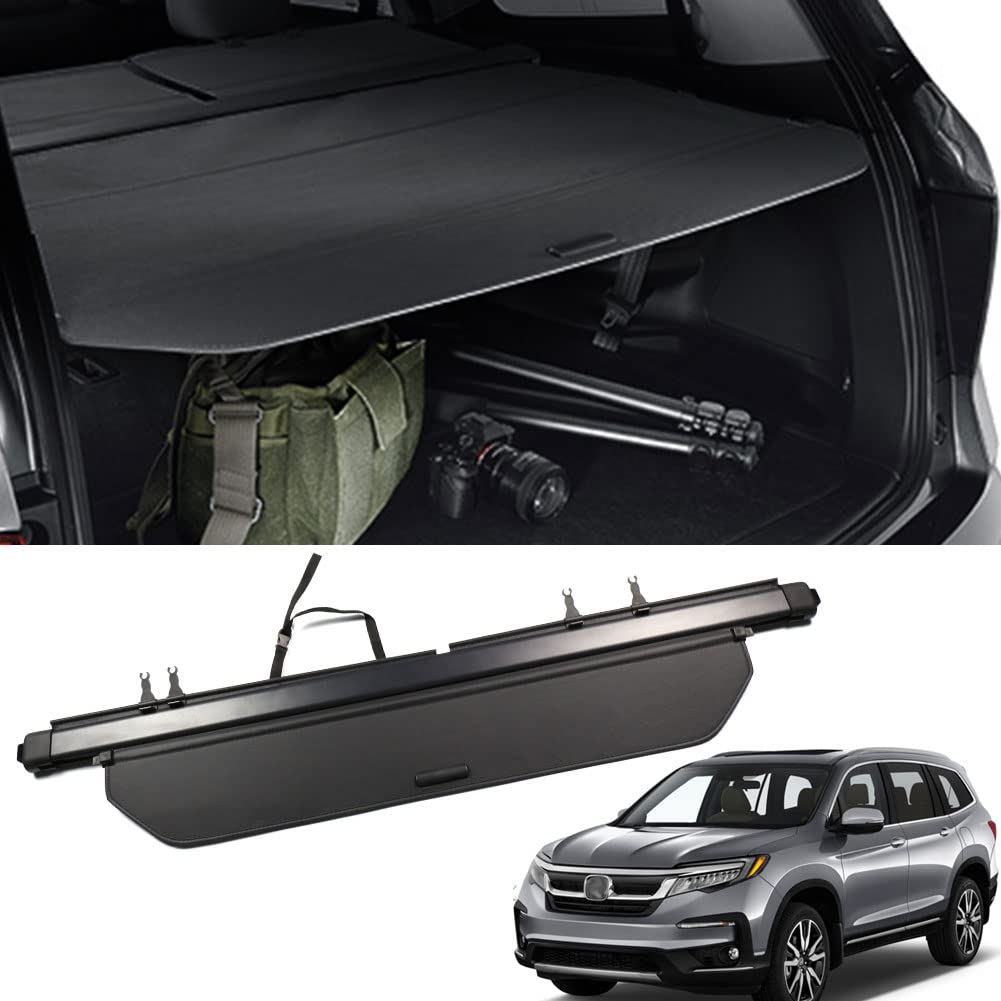 Photo 1 of Marretoo for Honda Pilot Cargo Cover 2016 2017 2018 2019 2020 2021 2022 for Honda Pilot EX-L Elite Touring Accessories Upgrade Version