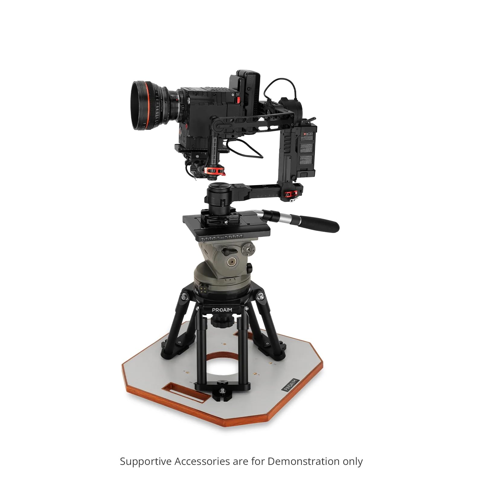 Proaim Monture Hi-Hat 100 mm avec Plateau pour Plans Basse Angle, 100 kg | Se fixe dans les espaces étroits : au sol, en voiture, sur une échelle ou partout où un angle bas est requis