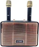 Caixa de Som Karaokê Bluetooth sem Fio com 2 Microfones, 100W PMPO, 20W Potência, Bateria 3600mAh, Função TF USB FM AUX TWS, Alto-falante 105mm