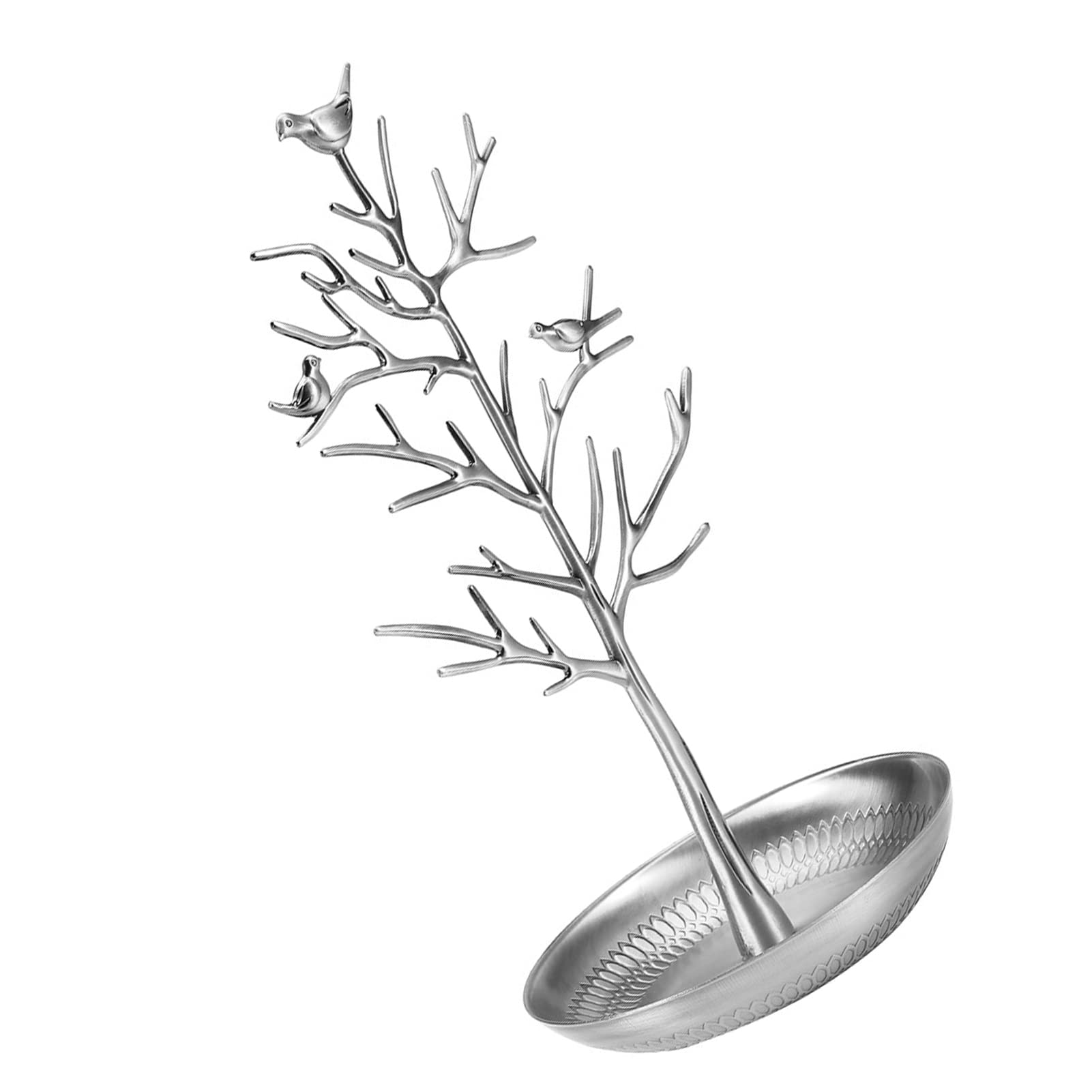 Necklace Organizer, 3Colors Jewelry Holder Earring Rack Ornament Display Tree Stand Rack Necklace Organizer for Other Types Of Ornaments for Home(Ancient silver)