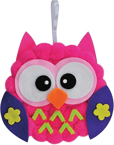 Miniatura 4 de Creativity Street Pom Pon Kit de Plato de Animal, Búho, 7" x 8" x 1", 1 Kit