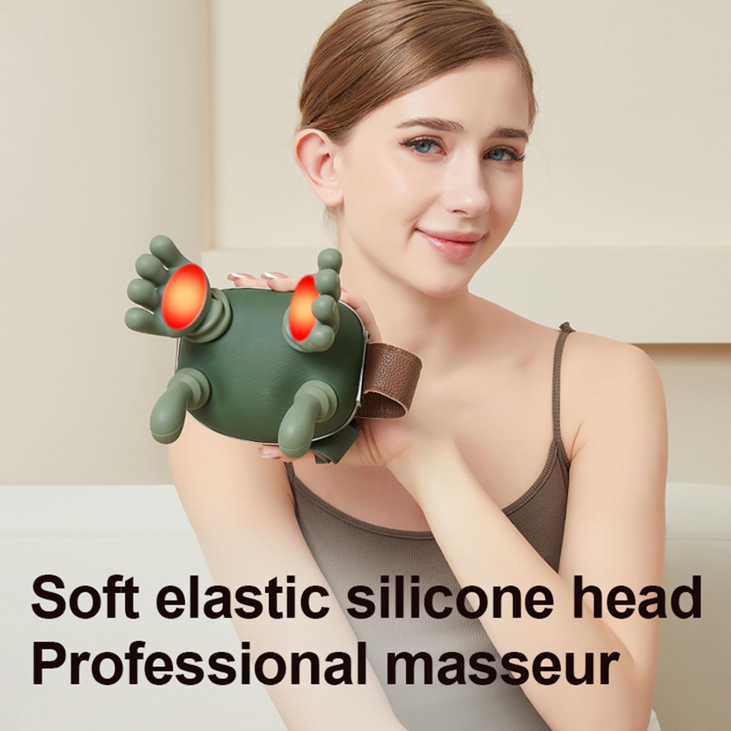 Shoulder and Neck Massager with Heat, Portable Cordless Deep Kneading Muscle Relaxer, Neck Massager with Fingers, Ergonomic Heated Shiatsu Back Massager for Instant Tension & Pain Relief Anywhere