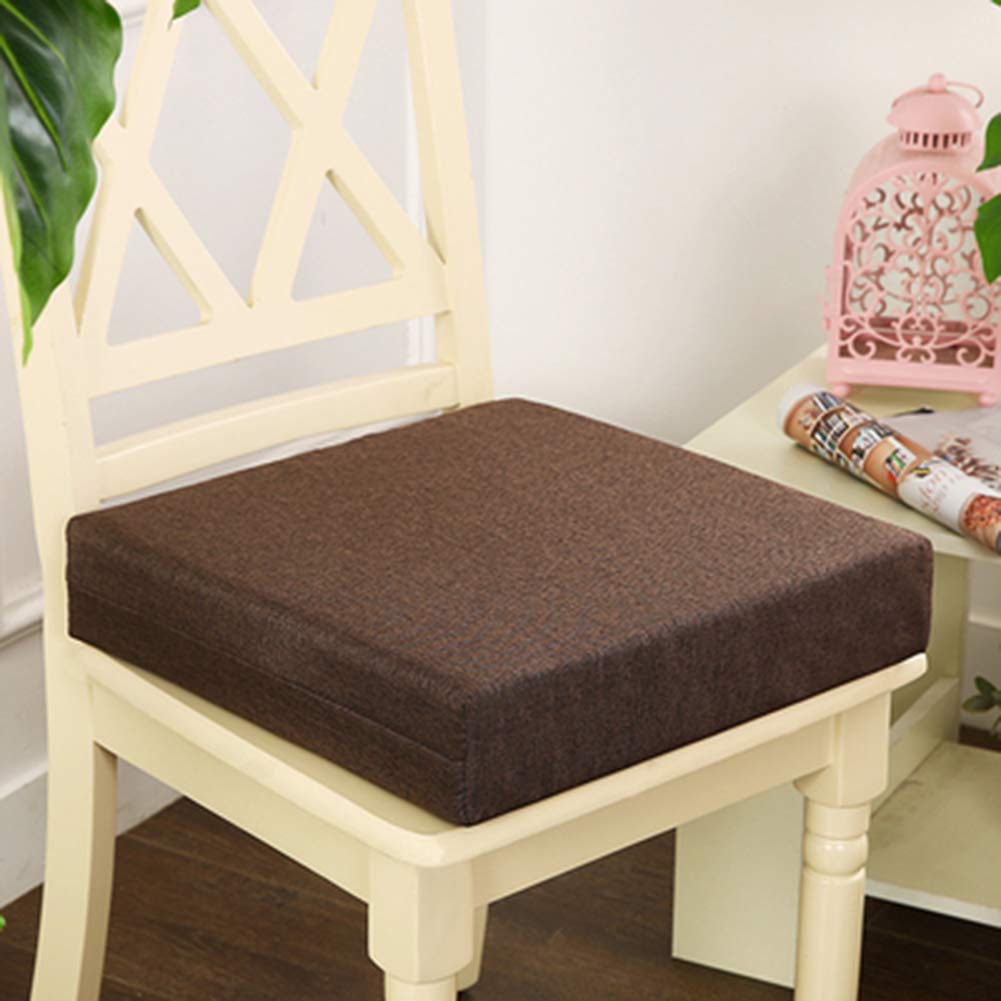 Ping Bu Brown Seat Pads Thick Garden Dining Office Chair Cushion Soft Square Cotton Chair Seat Cushion With Zipper Armchair Booster Cushion (,45X45x5cm)