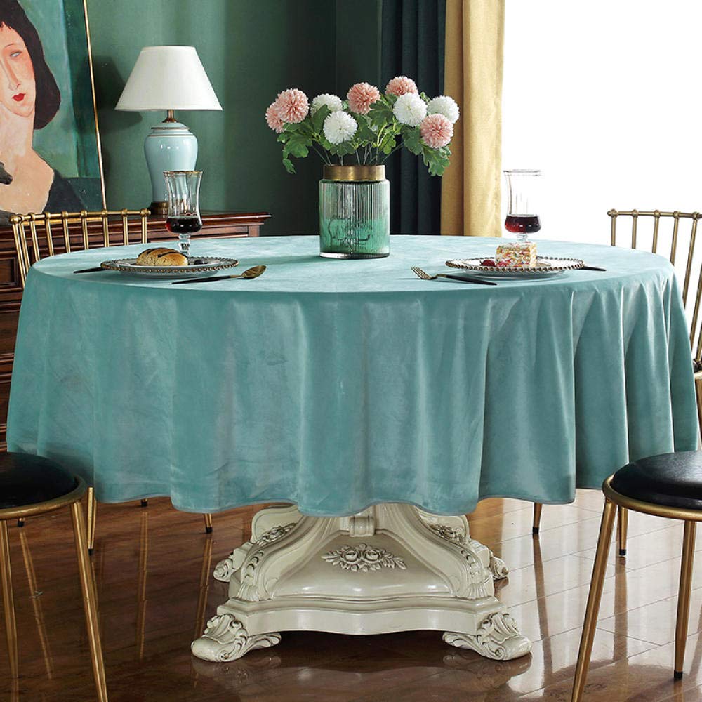 Mantel redondo de terciopelo – Elegante mantel de tela de color sólido de 240 cm de diámetro para uso en casa, restaurante y hotel, perfecto para mesas redondas de 180 a 200 cm