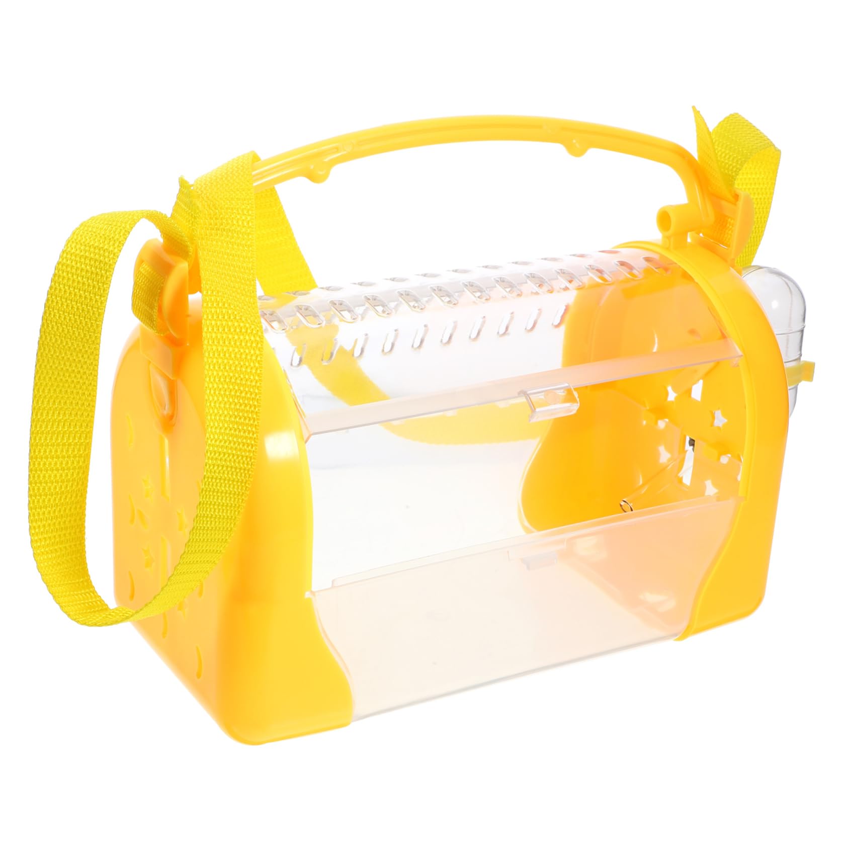 HOLIDYOYO Transparent Hamster Carrier Case Sturdy Travel Cage with Food Bowl Waterer Portable Design for Small Animals for Outdoor Adventures