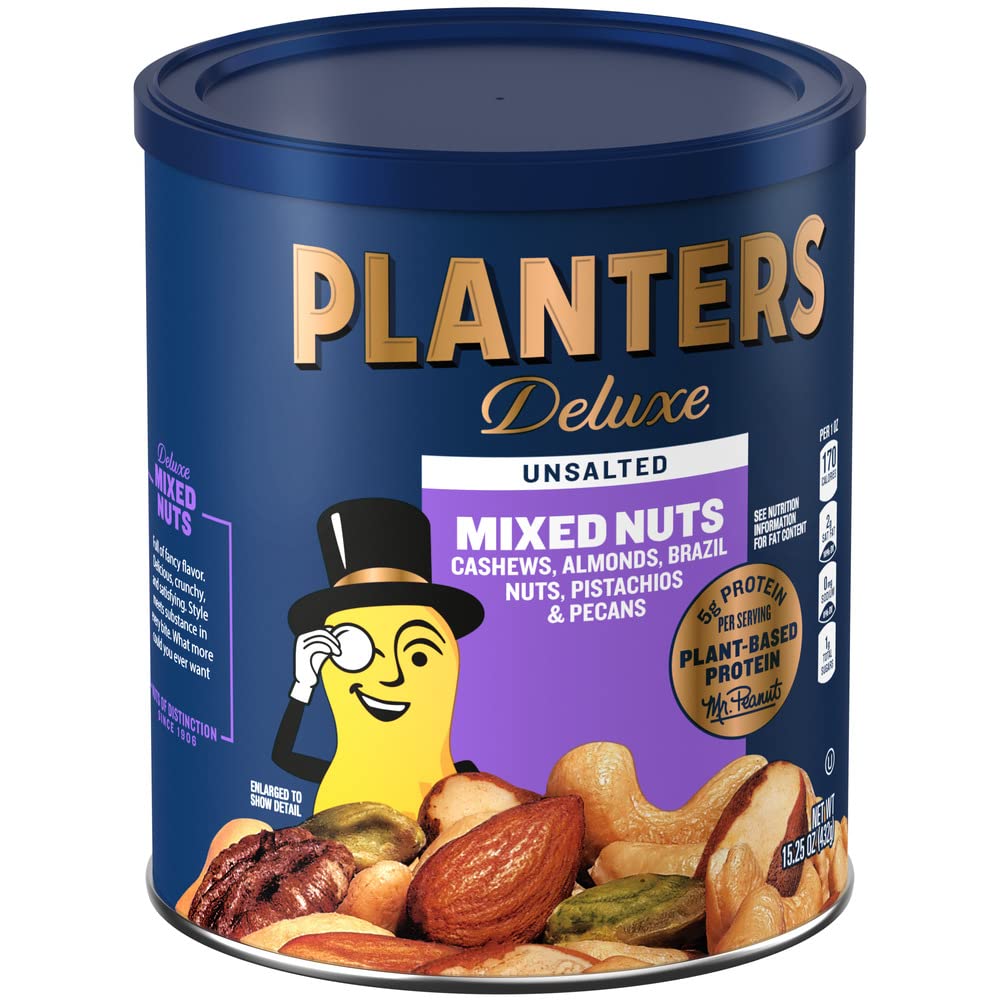 PLANTERS Deluxe Lightly Salted Mixed Nuts, 15.25 oz. Resealable